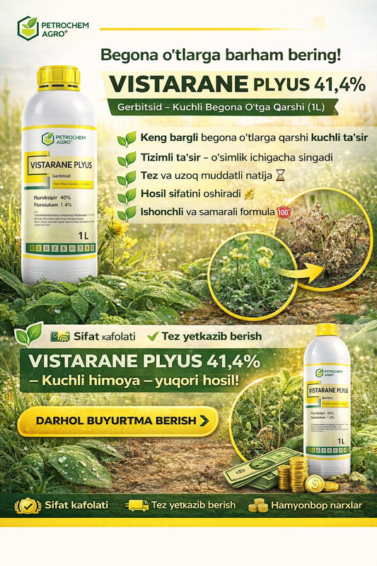 🌿 VISTARANE PLYUS 41.4% Gerbitsid – Kuchli Begona O‘tga Qarshi (1L)